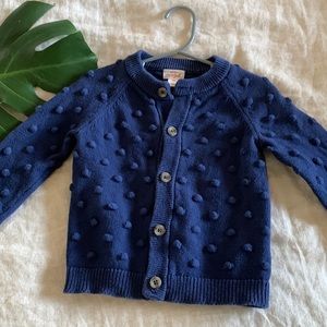 Toddler Baby Boy Navy Blue Button Down Cardigan Long Sleeve sweater Polka Dots